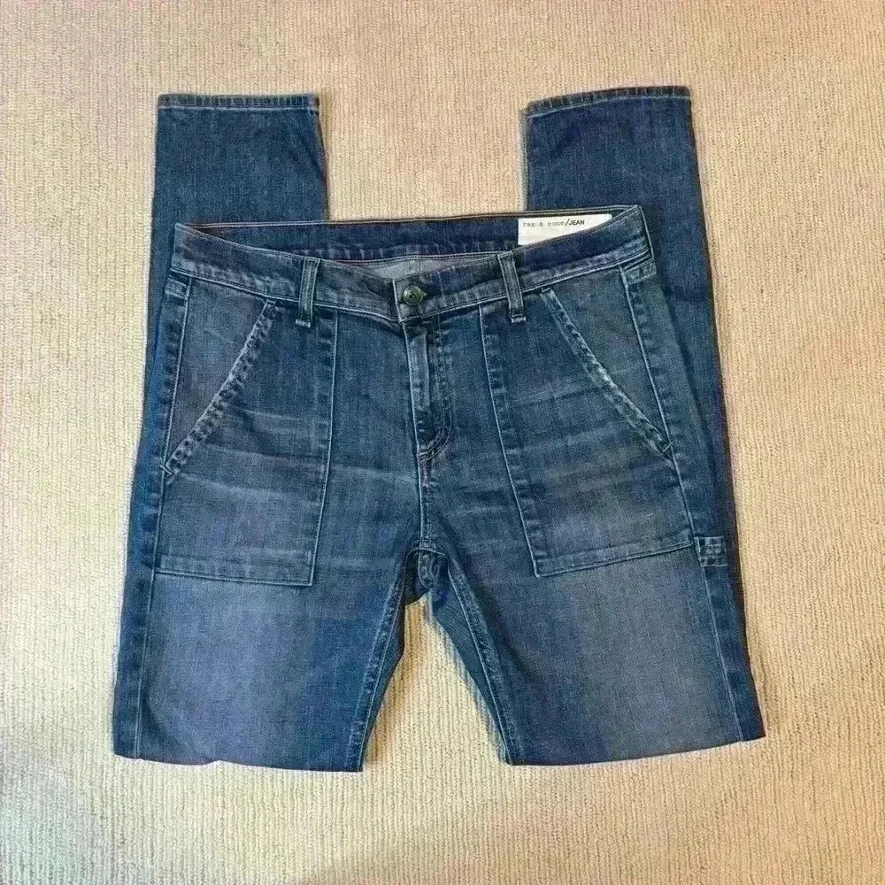 rag & bone Women's 27 Dre Carpenter Jeans in Delancy Pockets Straight Leg